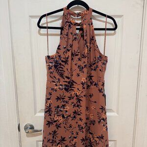 High neck floral dress